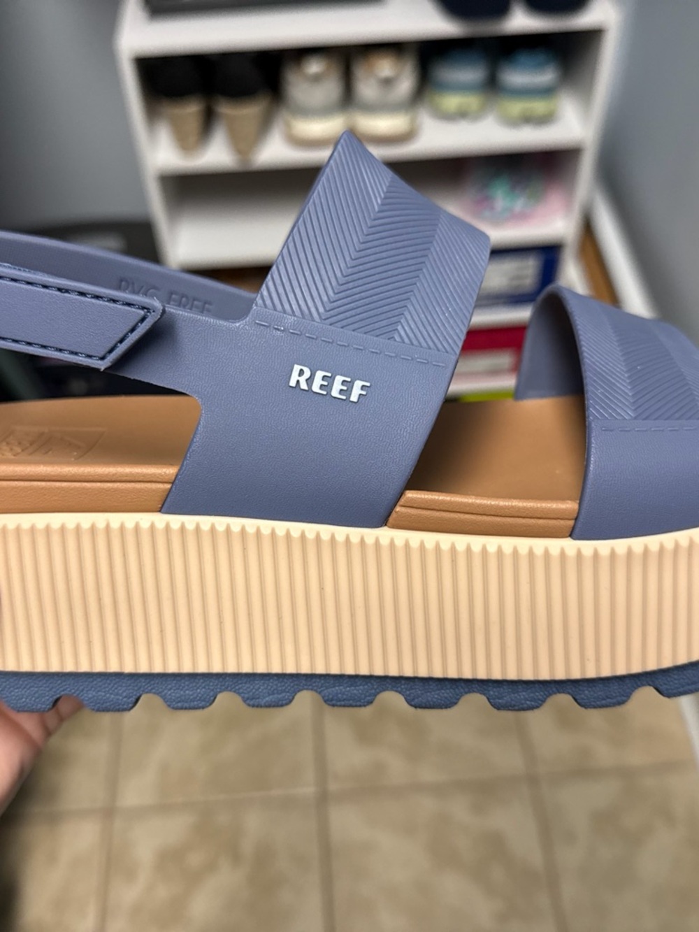 Reef Women’s Indigo Platform Sandals with Tan Platform - Picture 2 of 7
